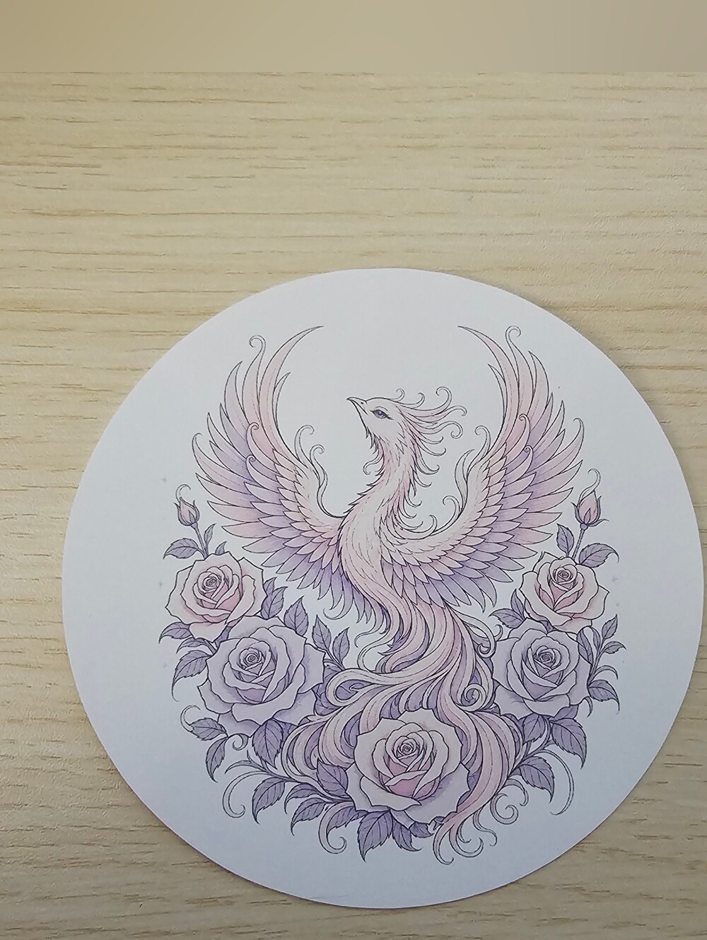New Phoenix & Roses 5" x 5" Vinyl Sticker | Feminine Gothic | Rebirth Aesthetic